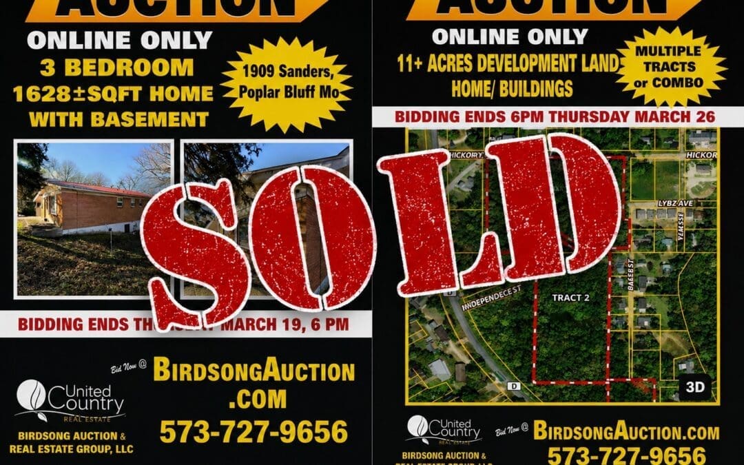 Successful Real Estate Auction Results in Butler & Ripley County Missouri | Multiple Properties Sold